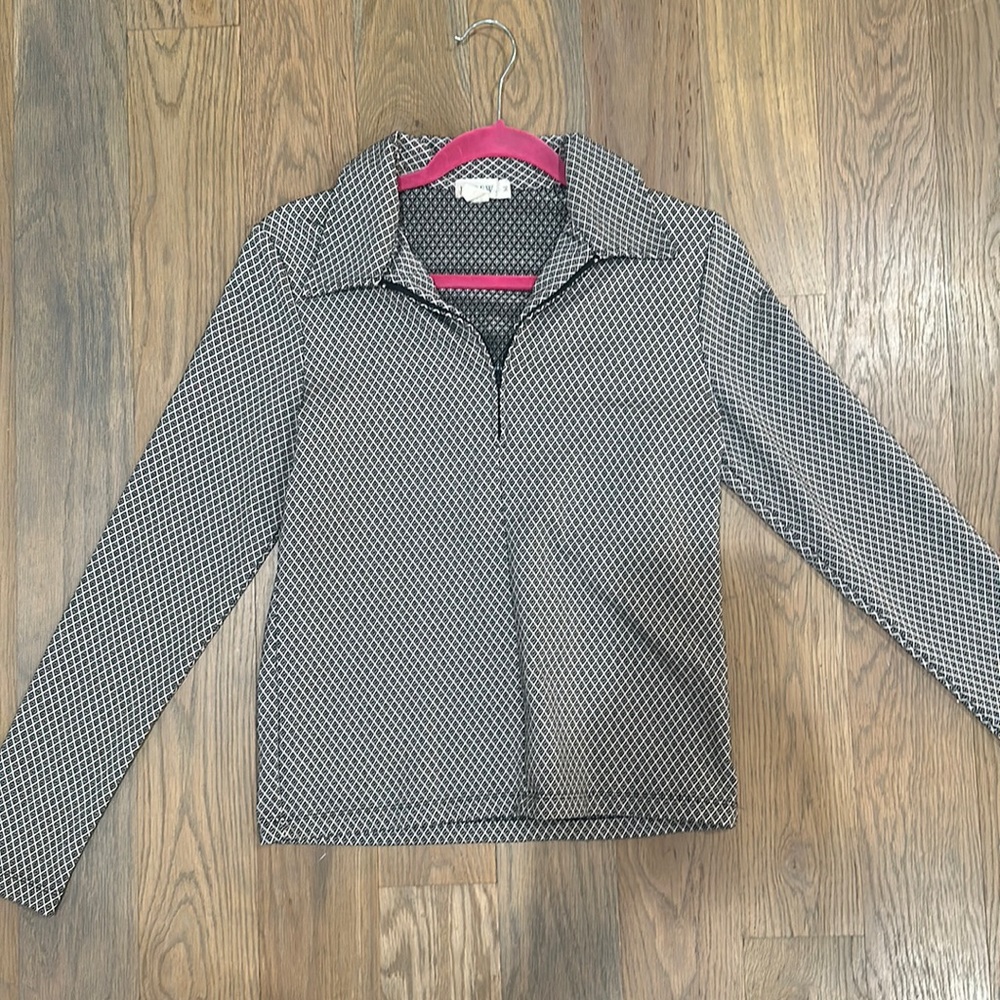 Jcrew Printed Collared Quarter Zip - image 1
